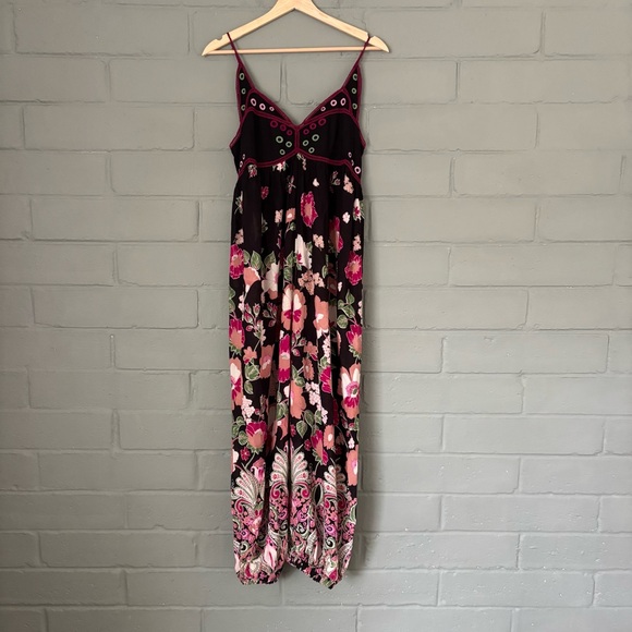 Anthropologie Butterfly Print Jumpsuit Balloon Leg Wide Leg Black S - Picture 3 of 13